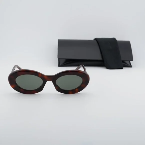 Saint Laurent SL 594 009 Oval Sunglasses - Havana/Grey